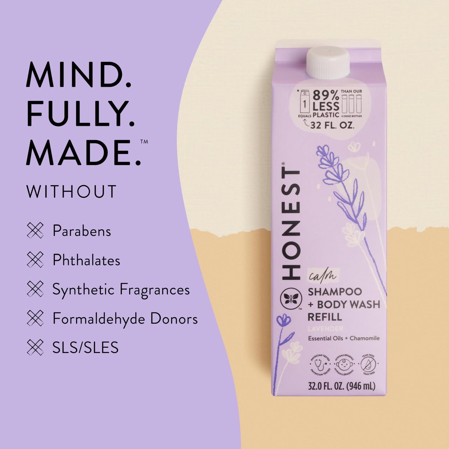 The Honest Company 2-in-1 Cleansing Shampoo + Body Wash for Sensitive Skin | Gentle for Baby | Naturally Derived, Tear-free, Hypoallergenic | Fragrance Free, 10 fl oz