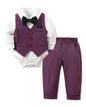 YALLET Baby Boy Clothes Suit 0-24 Months Infant Gentleman Outfits Formal Dress Shirt+Bowtie+Vest+Pants Set Baby Wedding Suits