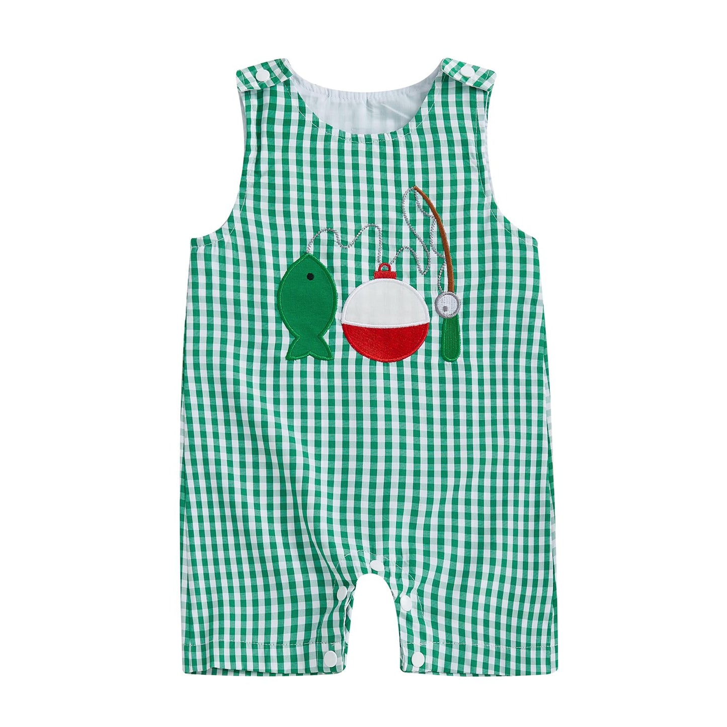 Baby Boy Summer Clothes Sleeveless Embroidery Dinosaur Striped Retro Romper Jumpsuit Smocked Shortall