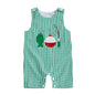 Baby Boy Summer Clothes Sleeveless Embroidery Dinosaur Striped Retro Romper Jumpsuit Smocked Shortall
