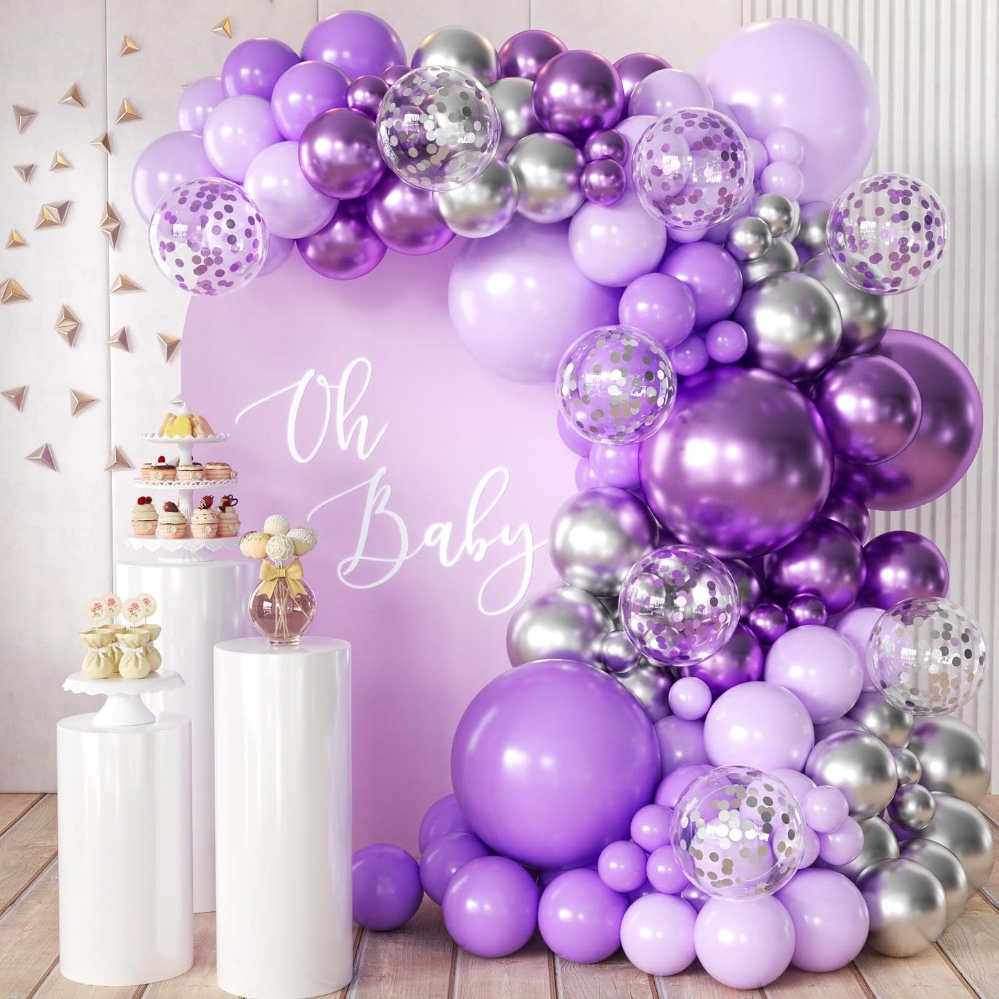 155Pcs Sage Green Arch Kit with Pea Green White Gold Balloons for Baby Shower Bridal Shower Birthday Engagement Wedding Wild One Party Decorations