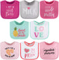 The Peanutshell Baby Girl Terry Bib Set of 8-100% Cotton, Soft, Absorbent Baby Bibs, Toddler Girl Set, Newborn & Infant Bib - Pink