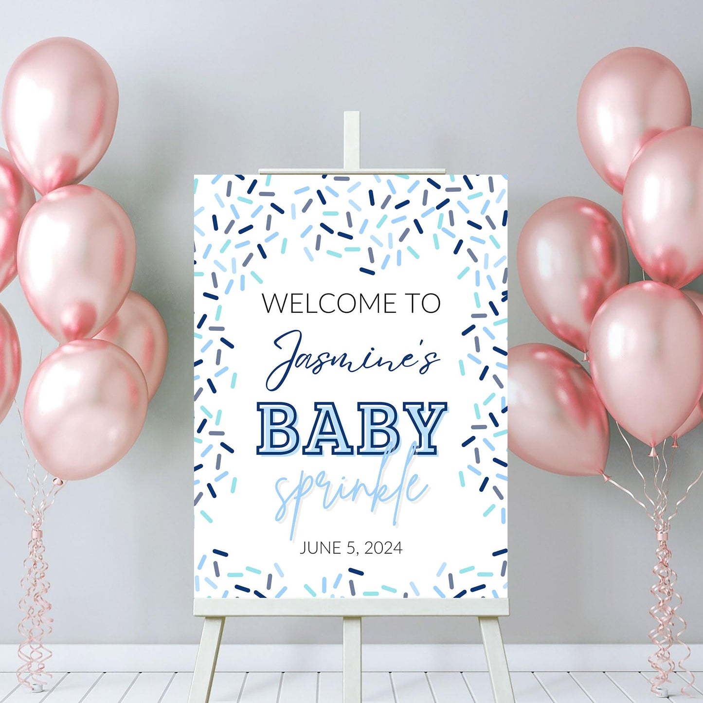 Personalized A Little Snowflake Is On The Way Welcome Sign, Pink, Girl, Winter Baby Shower Canvas