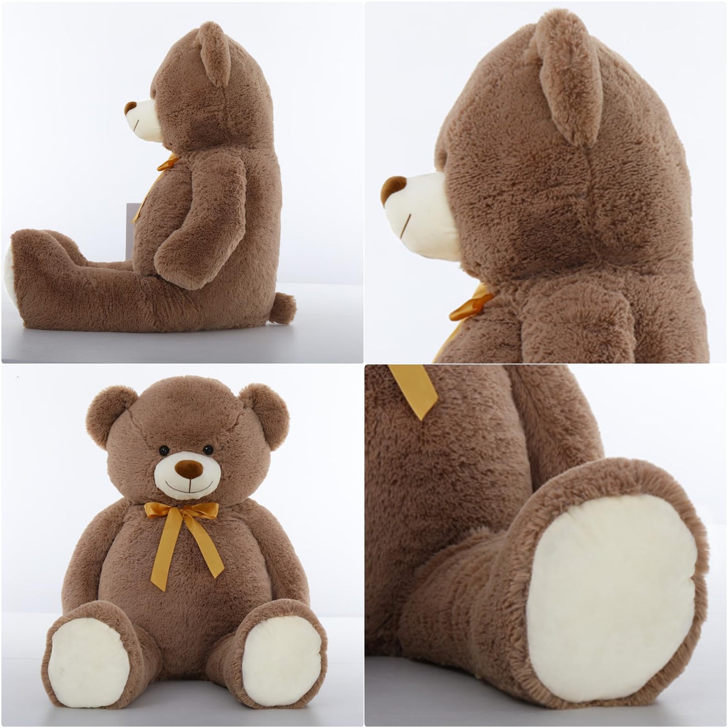 Tezituor 59" Gaint Teddy Bear Stuffed Animal,5ft Life Size Big Teddy Bears,Light Brown Cute Soft Plush Toy,Gifts for Kids Girls Boys Girlfriend Valentine,Christmas,Birthday,Baby Shower,Wedding Party