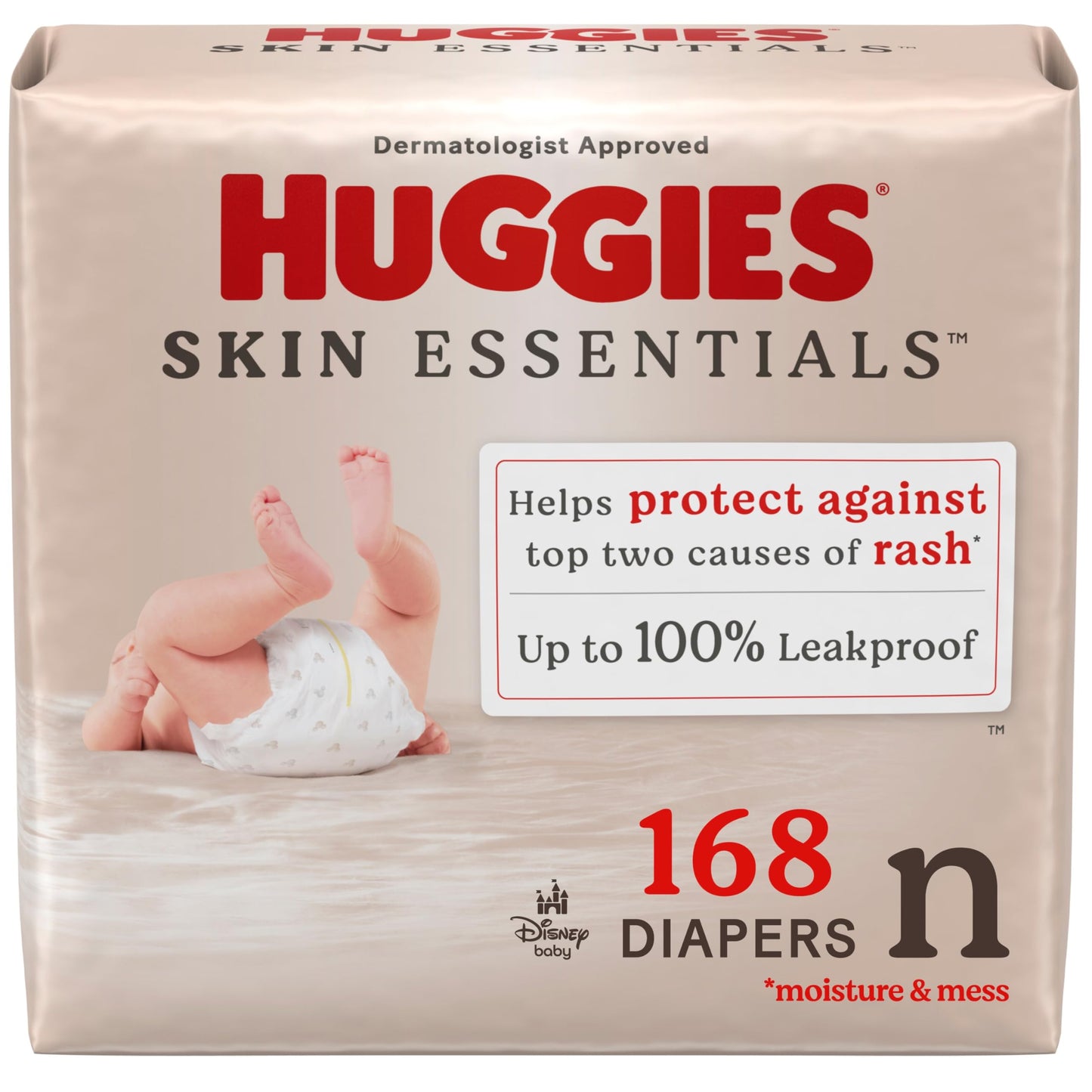 Huggies Size 2 Diapers, Skin Essentials Baby Diapers, Size 2 (12-18 lbs), 74 Count, Packaging May Vary