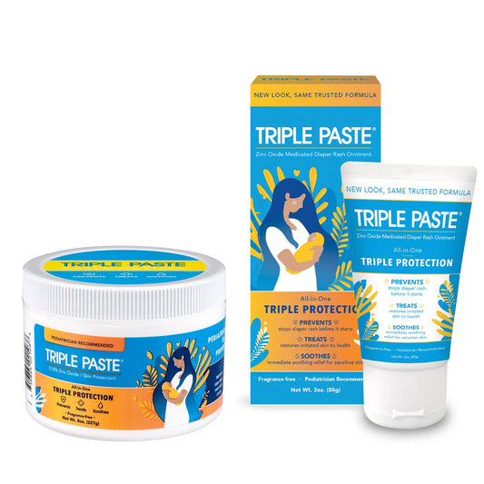 Triple Paste Diaper Rash Cream for Baby - 16 Oz Tub - Zinc Oxide Ointment Treats, Soothes and Prevents Diaper Rash - Pediatrician-Recommended Hypoallergenic Formula with Soothing Botanicals