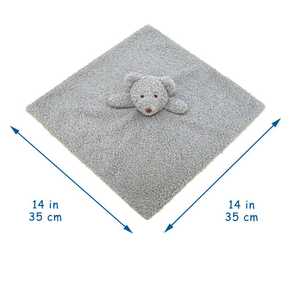 Baby Brown Teddy Bear Soft Stuffed Animal Security Blanket, Plush Bear Character Lovey Blanket, Baby Shower/Nursery Gift, Newborn Infant Toddler Snuggle Blankie for Boys Girls, 14 Inches