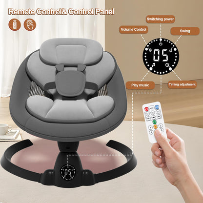 Electric Baby Swings for Infants to Toddler Baby Swing with Remote Control & Bluetooth Music 10-Preset Melodies (Pink)