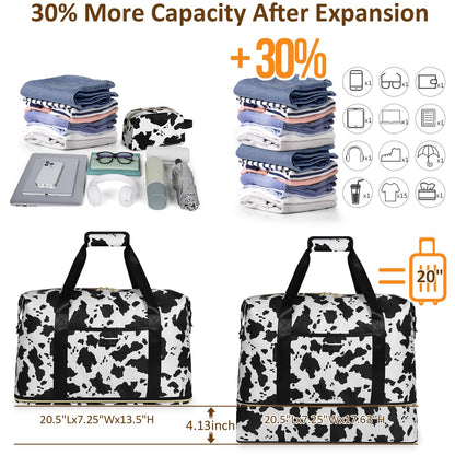 Expandable Travel Duffle Bags Weekender Overnight Bags for Women Men Hospital Bag for Women Labor Delivery with Toiletry Bag Waterproof