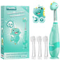 Papablic Toddler Sonic Electric Toothbrush Kids for Ages 1-3 Years, Baby Electric Toothbrush with Cute Unicorn Cover and Smart LED Timer, 4 Brush Heads (Doris)