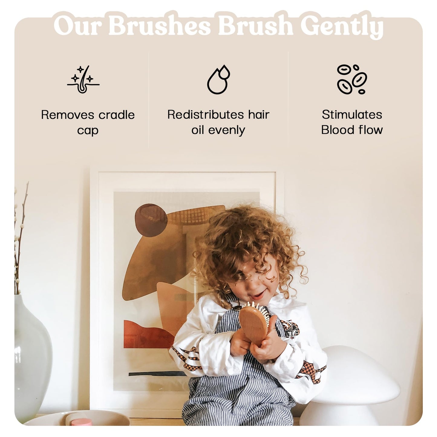 4 Piece Wooden Baby Hair Brush and Comb Set for Newborns & Toddlers in Chic Gift Box - Ultra Soft Natural Goat Hair and Wood Baby Brush Set Prevents Cradle Cap - Perfect Registry Gift (Pink)