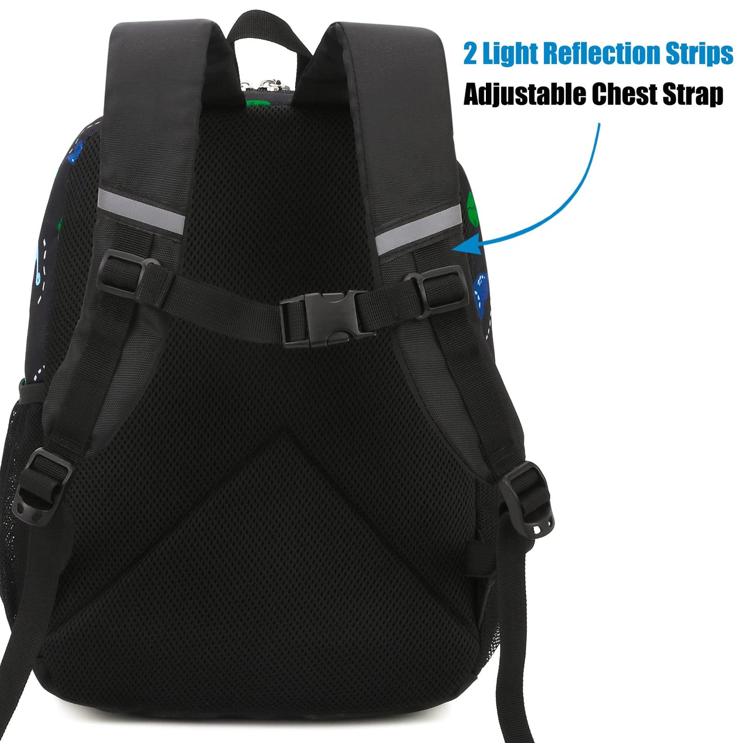 Toddler Backpack for Boys, 12 Inch Kids Dinosaur Backpack for Preschool or Kindergarten, Black