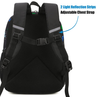 Toddler Backpack for Boys, 12 Inch Kids Dinosaur Backpack for Preschool or Kindergarten, Black