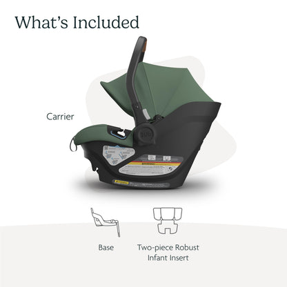 UPPAbaby Aria Lightweight Infant Car Seat/Just Under 6 lbs for Easy Portability/Base with Load Leg + Infant Insert Included/Direct Stroller Attachment/Declan (Oat Mélange/Chestnut Leather)