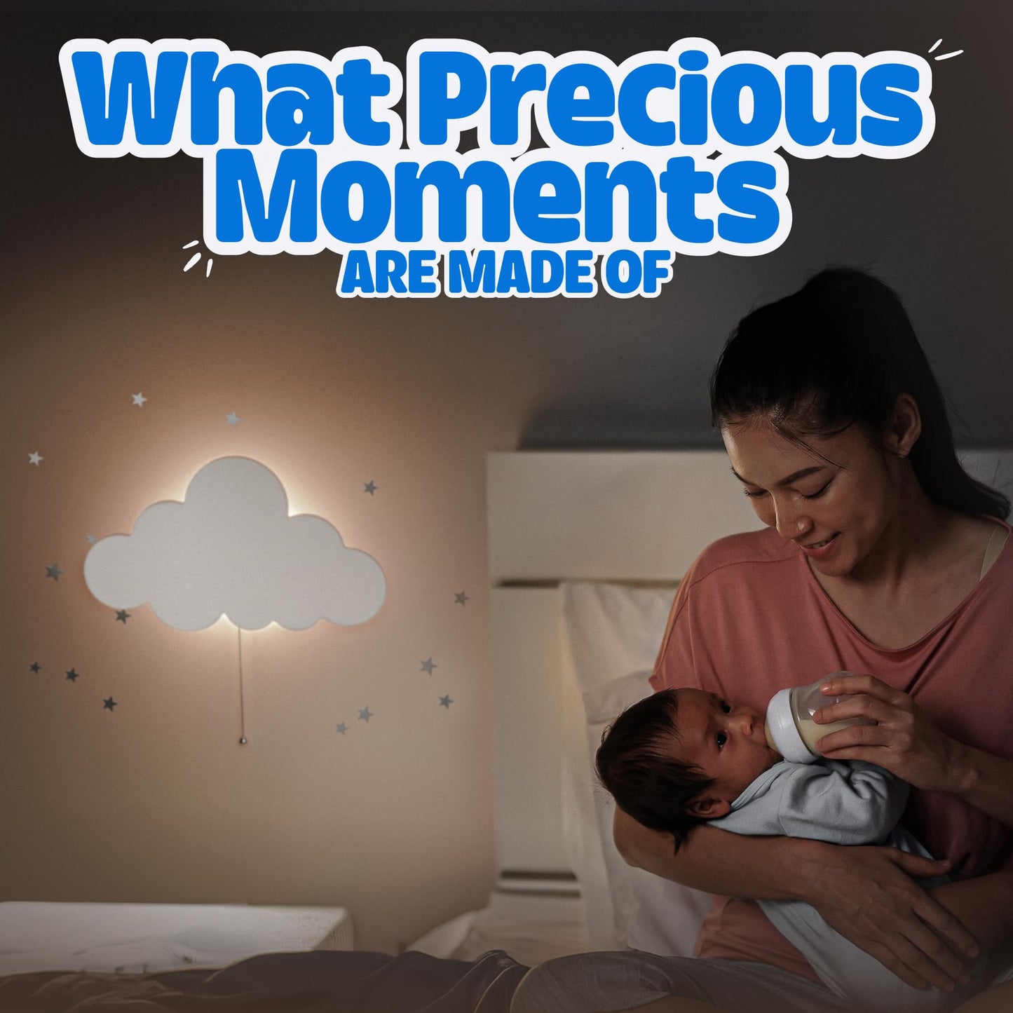 Tip perk Cloud Light - Floating Cloud Wall Lamp For Nursery | Cute Cloud Kids Bedroom Battery-operated Hanging Cloud Night Lights Cloud Cloud Baby