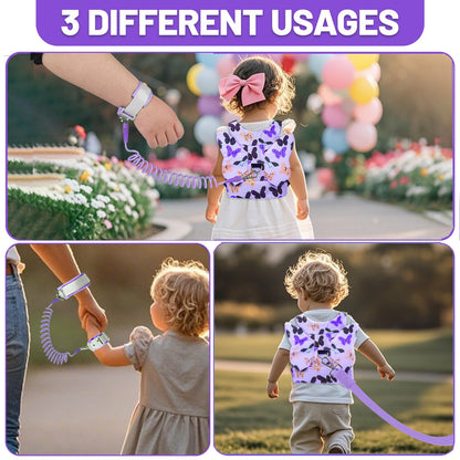 Toddler Harness with Anti Lost Wrist Link - Baby Safety Leash for Kids for Travel for Crowded Parks, Airports