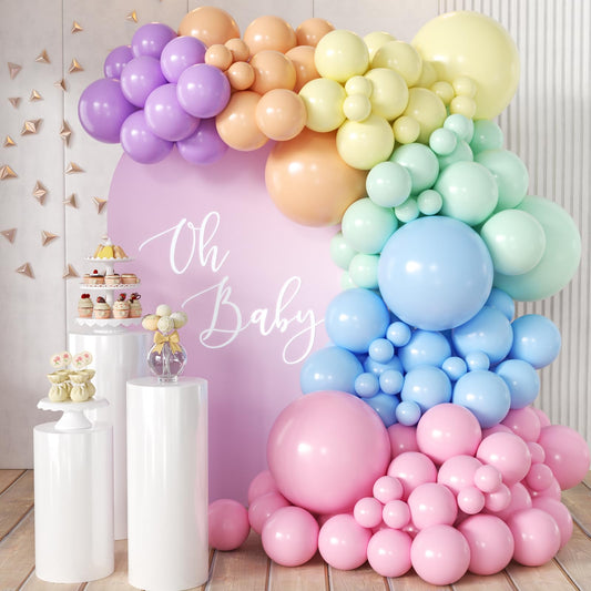 155Pcs Sage Green Arch Kit with Pea Green White Gold Balloons for Baby Shower Bridal Shower Birthday Engagement Wedding Wild One Party Decorations