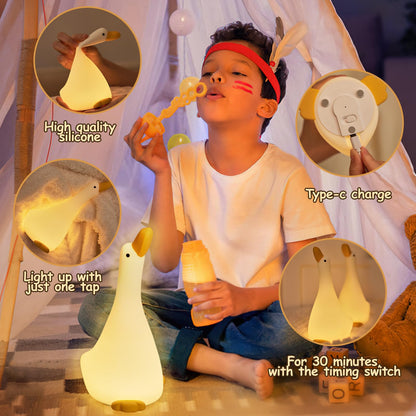 Night Light,LED Silicone Material, 3 Levels of Warm Light, Cute Animal Night Lamp for Kid's Room Decor and Breastfeeding Nursery, Squishy Novelty Bedside Lamp for Boys Girls Baby Children