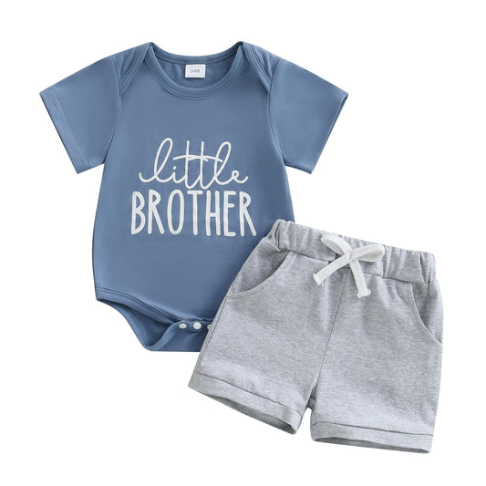 MERSARIPHY Newborn Baby Boy Summer Clothes Mama's Boy Little Dude Short Sleeve Romper Shorts Set Infant Waffle Knit Outfit