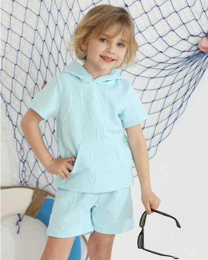 Toddler Baby Boy Clothes Summer Outfits Short Sleeve Hooded T Shirt Tops Casual Shorts Set 2Pcs Little Boy Clothes