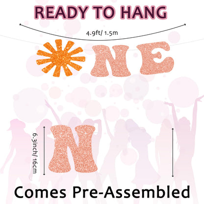 Pre-Strung Baby Shower Banner Oh Baby Sign Rose Gold Glittery Letters | Teddy Bear Gender Reveal Decorations | Baby Sprinkle Decorations for Girl Boy | Baby Gender Reveal Party Decoration Supplies