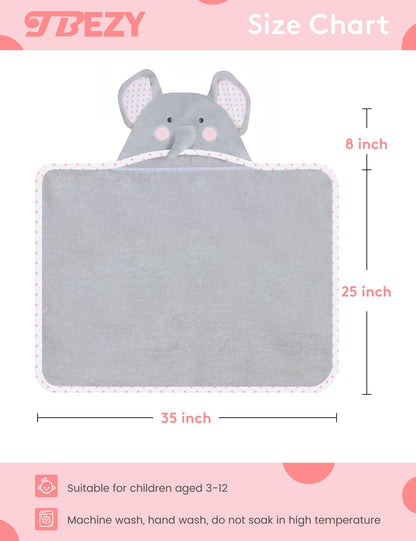 Baby Hooded Towel with Unique Animal Design Ultra Soft Thick Cotton Bath Towel for Newborn (Bunny)