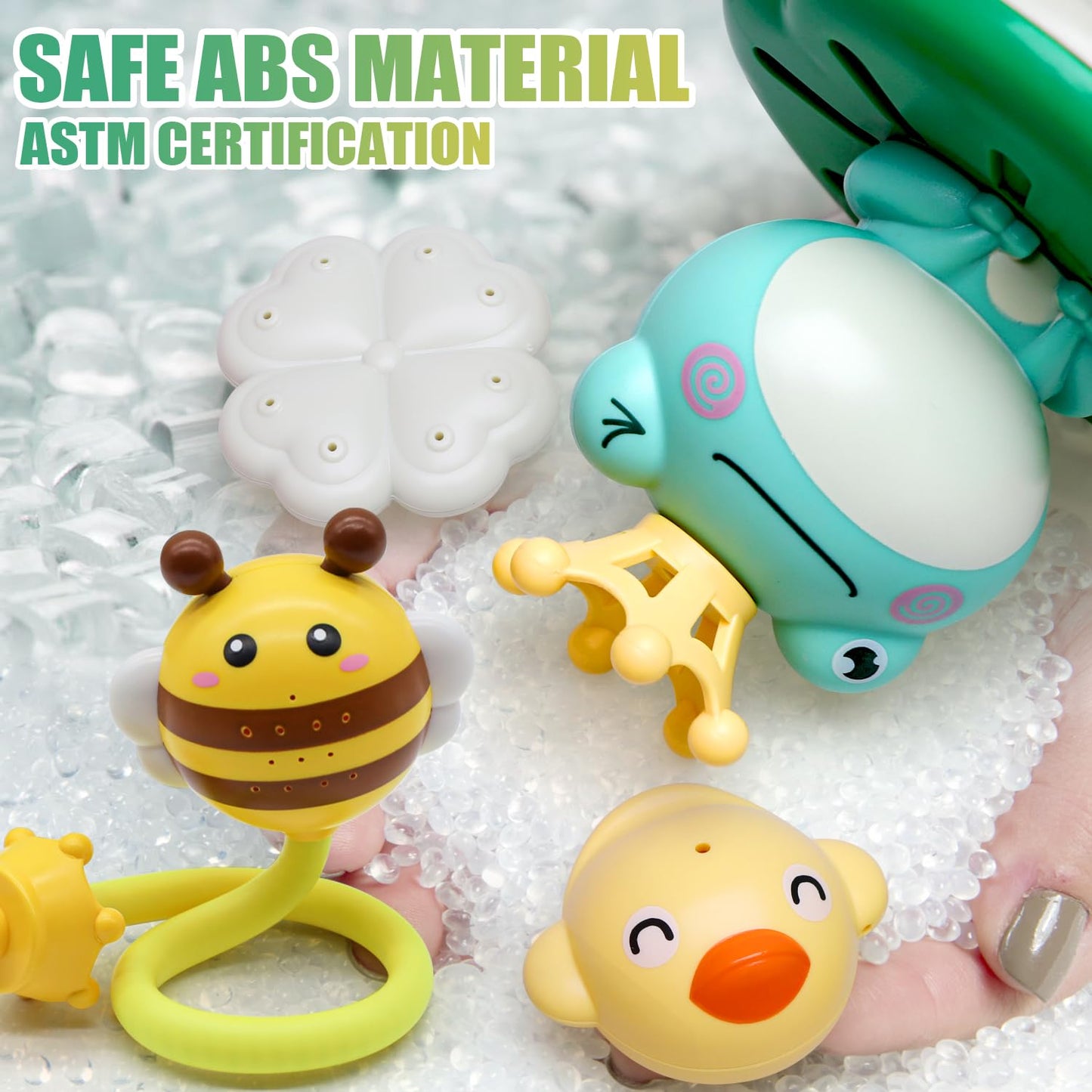 Baby Bath Toys for Kids, Electric Frog Bath Toy with Shower Head & 4 Spray Water Sprinklers Bathtub Toys for Toddlers1-3, Swimming Pool Game Water Play Set Gift for Bathtub Shower Beach