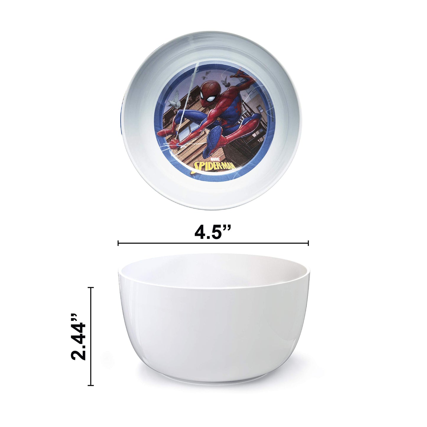 Zak Designs 5-Piece Dinnerware Set, Baby Shark - Durable Plastic & Stainless Steel - Includes Water Bottle, 8-Inch Plate, 6-Inch Bowl, Fork & Spoon - Suitable for Kids Ages 3+