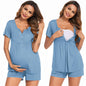 Ekouaer Women's Maternity Nursing Pajama Sets Short Sleeve Postpartum Pajamas Breastfeeding Pregnancy Clothes