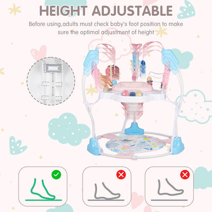 Baby Activity Center, 3-in-1 Baby Jumper, Infant Activity Center with 360° Rotating Seat, Music, Lights, 3 Adjustable Heights, Infant Activity Jumper for 6+ Months JP2401