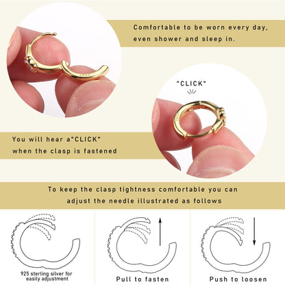 MILACOLATO 925 Sterling Silver Small Hoop Earrings Toddler 18K Gold Plated Daisy Earrings Pink Yellow FLower Huggie Hoop Earrings for Women Hypoallergenic Earrings for Sensitive Ears