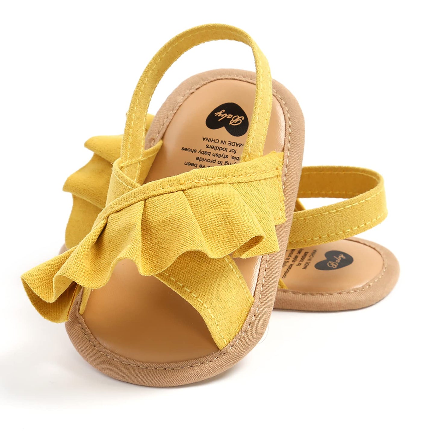 SOFMUO Baby Girls Sandals Premium Soft Sole Infant Indoor Flat Newborn Slippers Lightweight Comfort Toddler Summer Princess Dress Shoes
