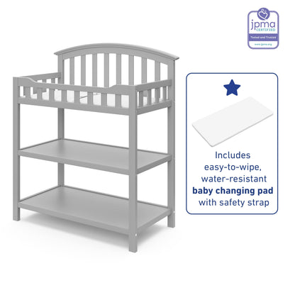 Graco Changing Table with Water-Resistant Changing Pad (White) – GREENGUARD Gold Certified, Multi Storage Nursery Changing Table for Infants and Babies