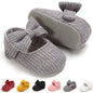 Baby Girls Mary Jane Flats with Bowknot Flowers Soft Newborn Infant First Walkers Crib Shoes Wedding Party Christmas Dress Shoes