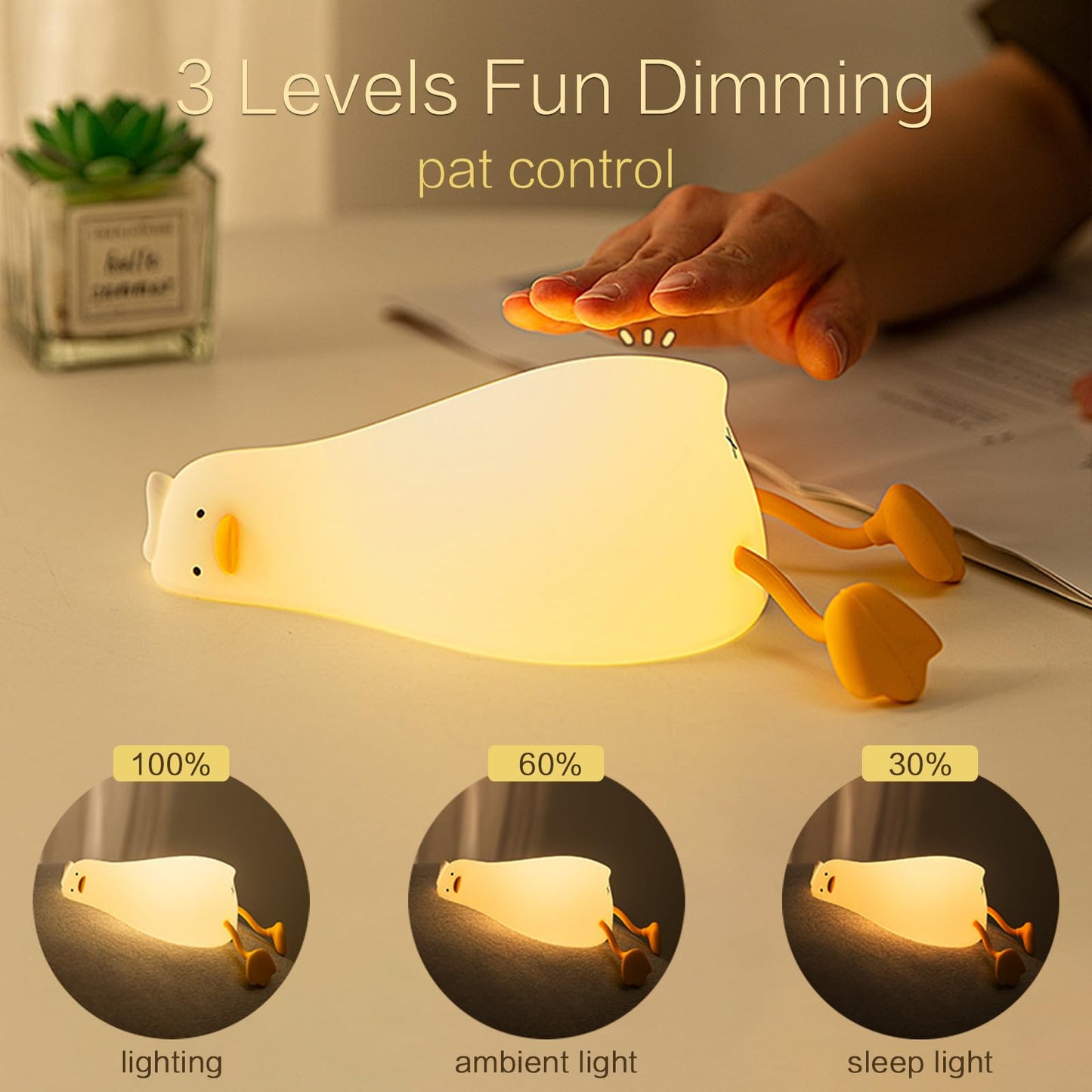 Sweet Heart Elephant Night Light, LED Squishy Novelty Animal Cute Lamp, Food Grade Silicone Nightlight, Dimmable Light Up Elephant Decor for Room College, Boys Girls White Elephant Gifts