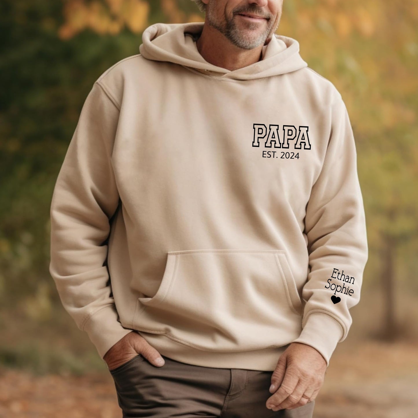Personalized Dad Est Hoodie with Kids Names - Papa Shirt, New Dad Gift, Fathers Day Hoodie