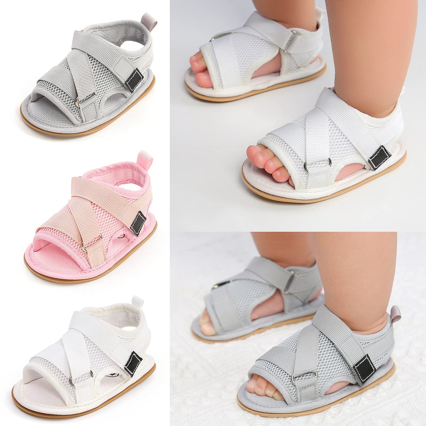 Baby Girls Boys Summer Sandals Unisex Infant Premium Soft Anti-Slip Rubber Sole Toddler Outdoor Beach Walking Shoes