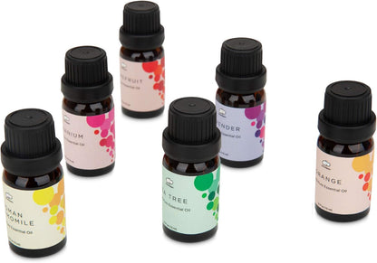 LittleHippo Set of 6 Premium 100% Pure Essential Oils 10ml Specially Formulated for Kids/Children for Use with WISPI (Lavender, Tea Tree, Geranium, Roman Chamomile, Grapefruit, Orange)