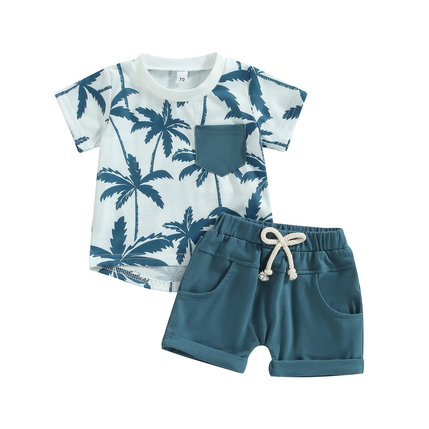 Toddler Baby Boy Summer Clothes Funny Pattren Letter Short Sleeve T Shirt with Shorts 2 Peices Outfits