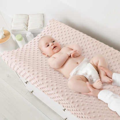 Susurration 2Pack Changing Pad Covers Super Soft Minky Dots Plush Changing Table Covers 33x17x7in Breathable Changing Pad Sheets for Unisex Baby Girls and Boys (Beige&Brown)