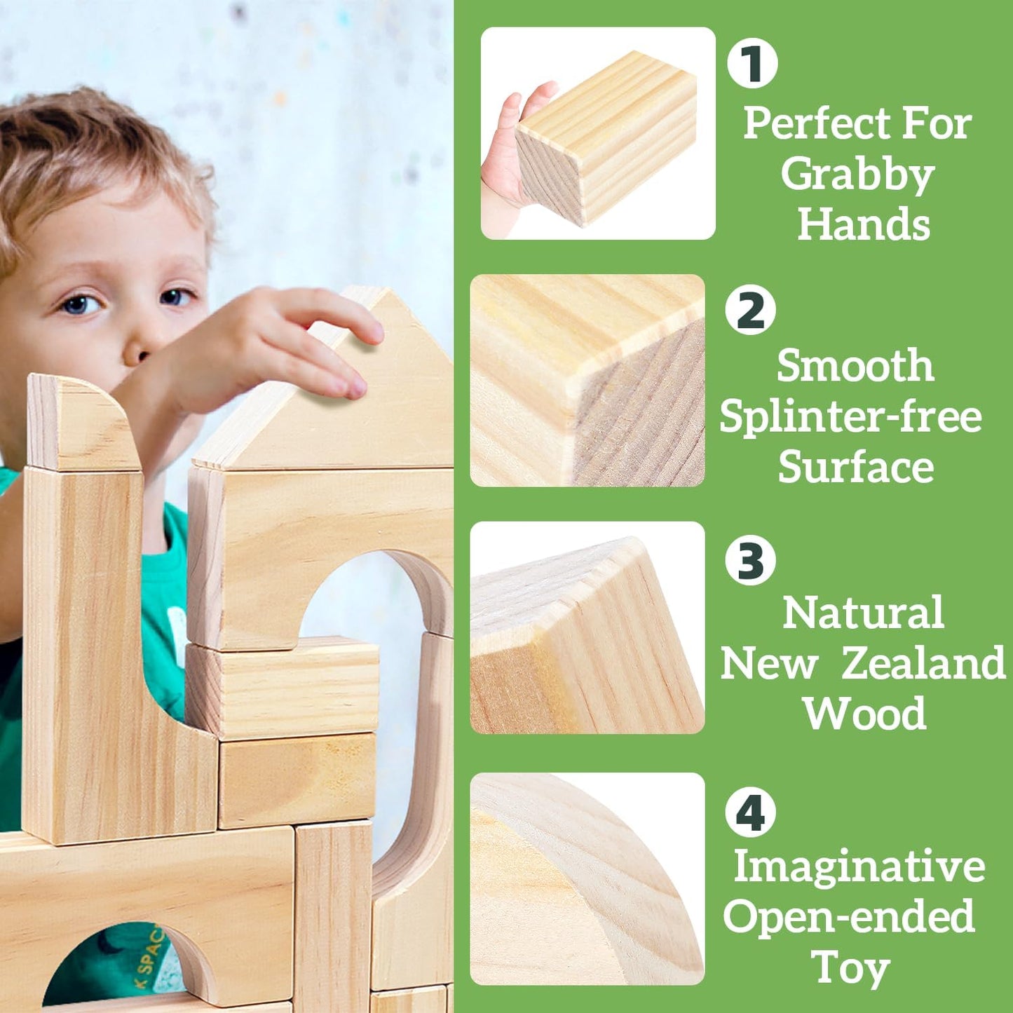 Migargle Large Foam Building Blocks for Toddlers, 36 Pieces Large EVA Soft Stacking Blocks, Baby Bath Foam Toy Set, Early Learning Construction Toys & Gifts for Kids, Boys & Girls