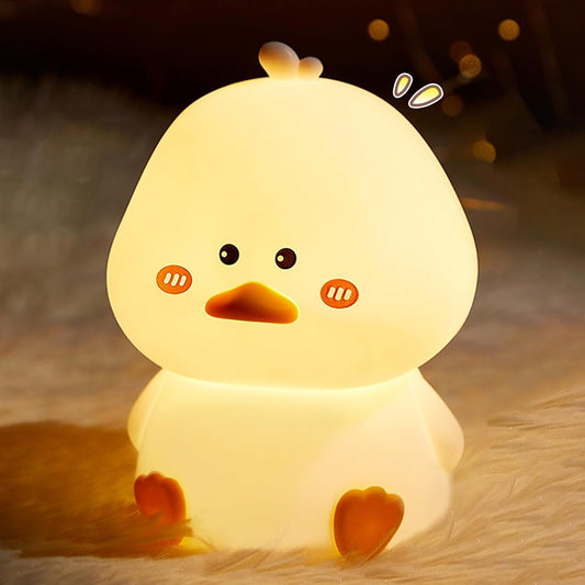 L LOHAS LED Cute Duck Night Light, Kawaii Duck Lamp, Desk Decor, Cute Stuff, Squishy Duck Light, 16 Colors Table Lamp with Remote Control, USB Rechargeable, Ideal Funny Gifts