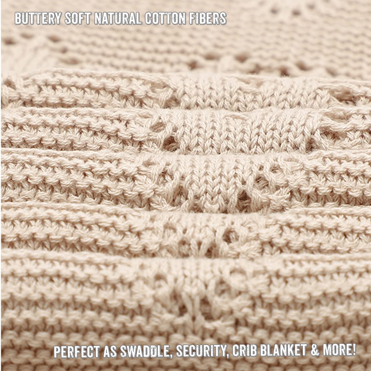 Swaddling Blanket for Girls - 100% Luxury Cotton Knit Heart Baby Blanket - Soft Warm Cozy Swaddle Receiving Stroller Crib Receiving Blanket for Newborns Infants & Toddlers (Pink, 0-2 Years)