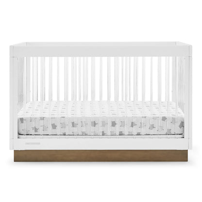 Delta Children James Acrylic 4-in-1 Convertible Crib - Greenguard Gold Certified, Midnight Grey/Acorn