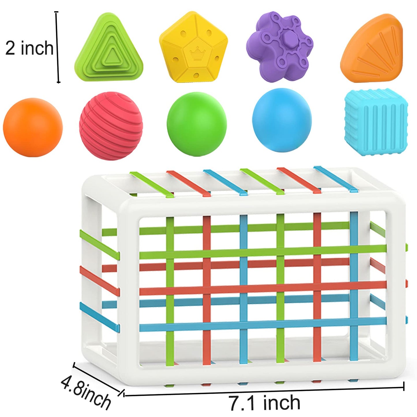 MINGKIDS Montessori Toys for 1 Year Old, Toy 6 Pc Multi Sensory Shape, Toddler Developmental Learning Toys Birthday Gifts, Baby Toys 12 Month