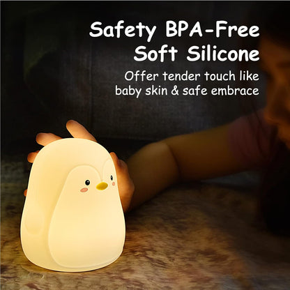 TriPro Penguin Silicone Nursery Night Light Decor Room Lamp Bedroom Decorations