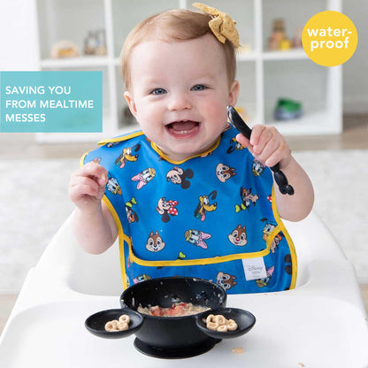 Bumkins Disney Bibs for Girl or Boy, SuperBib Baby and Toddler 6-24 Months, Essential Must Have for Eating, Feeding, Baby Led Weaning, Mess Saving Waterproof Soft Fabric, 3-pk Pooh Bear and Friends