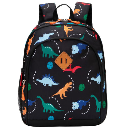 Toddler Backpack for Boys, 12 Inch Kids Dinosaur Backpack for Preschool or Kindergarten, Black