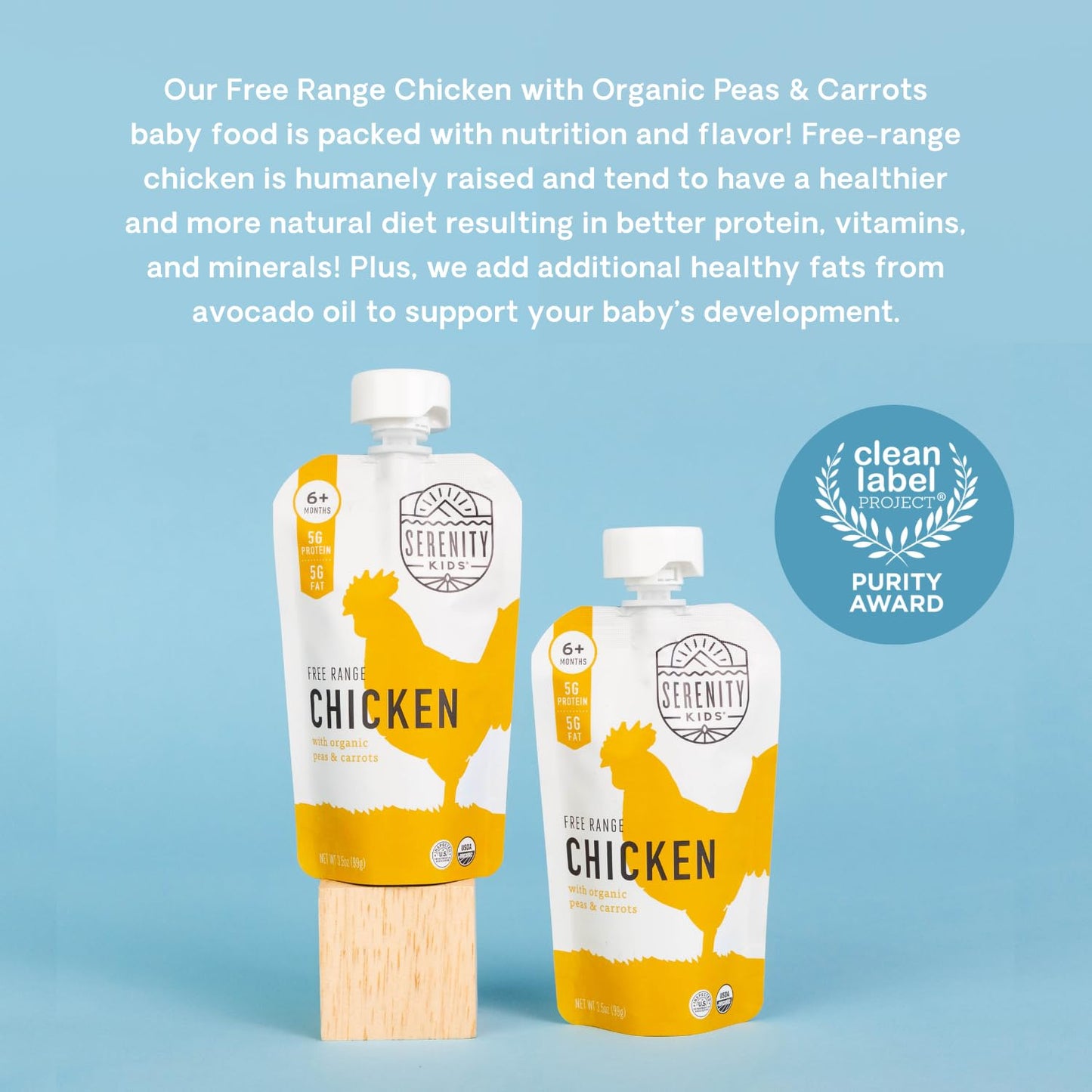 Serenity Kids 7+ Months World Explorers Baby Food Pouches Puree Made With Ethically Sourced Meats & Organic Veggies | 3.5 Ounce BPA-Free Pouch | Beef Chimichurri | 6 Count