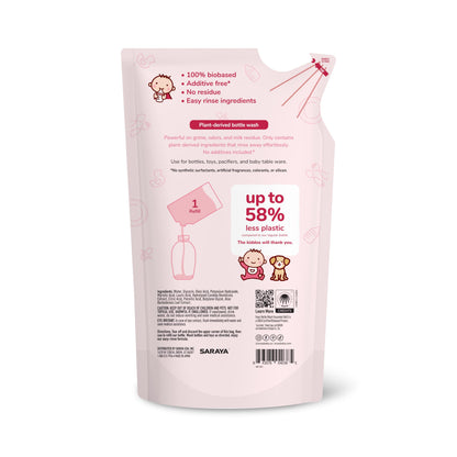 Unscented Foam Bottle Wash, Natural Plant Based Baby Bottle & Dish Soap, No Artificial Fragrance or Additives, Gentle for Washing Bottles, Pacifiers and Toys, Easy Rinse, 15.21 Fl Oz